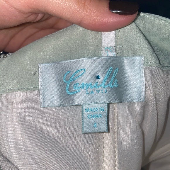 Camille pa vie mint green chiffon bridesmaid dress - Picture 8 of 8